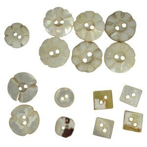 Antique Carved MOP and/or Bakelite? Buttons Assorted Shapes & Sizes VTG Glows